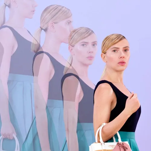 Scarlett Johansson Channels Retro Glamour for Prada's Galleria Handbag Campaign