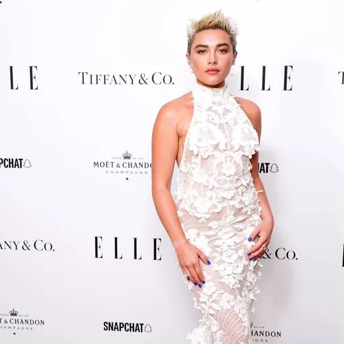 Florence Pugh Dazzles at Elle Style Awards with 'The Blueprint Blue' Manicure and Alexander McQueen Gown