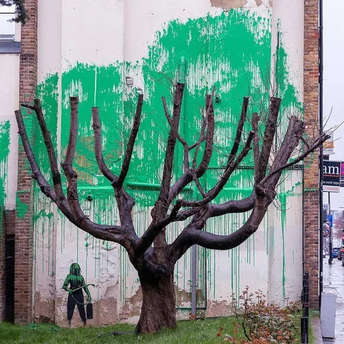 Banksy's Latest Work in London: Embracing Spring's Arrival