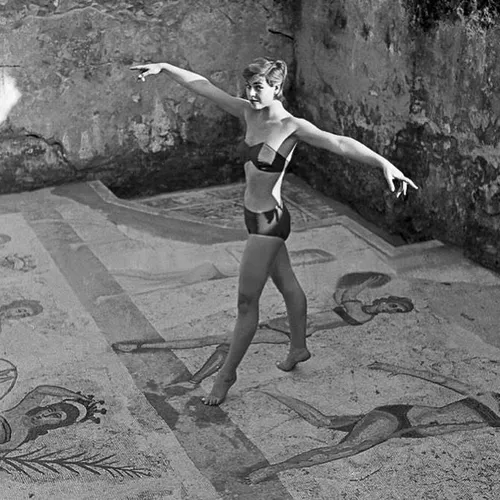 Emilio Pucci's 1956 Bikini Collection Showcased at Sicily's Ancient Roman Villa